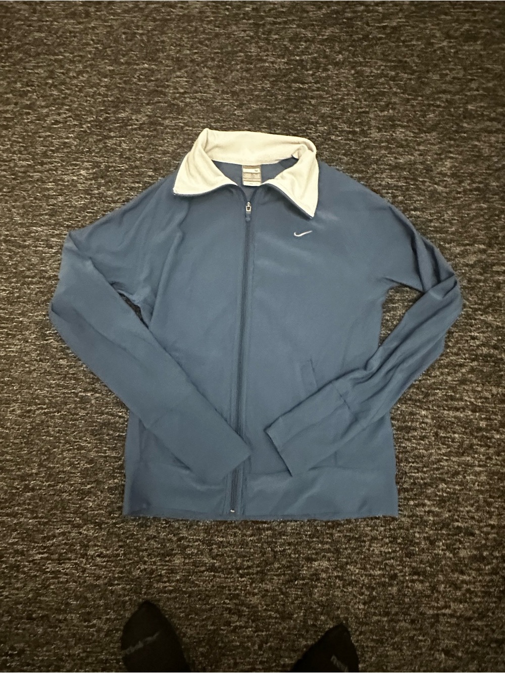 Nike Women’s Blue Zip-Up Jacket with Cream Collar